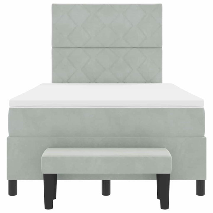 Box spring seng med pude Lysegrå 200 x 120 cm Fløjl