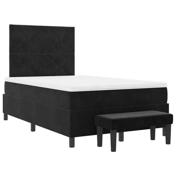 Box spring seng med hovedgærde Sort 200 x 120 cm Fløjl
