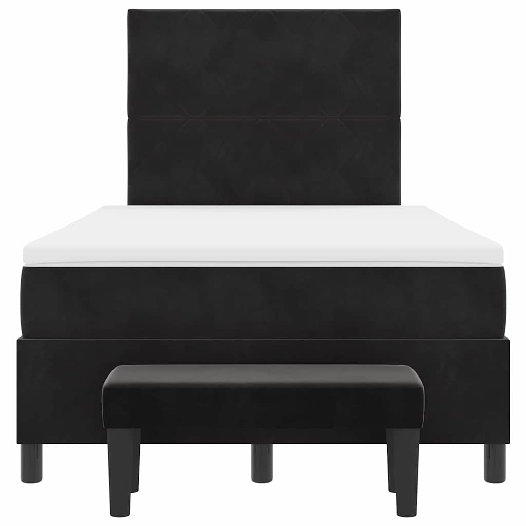 Box spring seng med hovedgærde Sort 200 x 120 cm Fløjl