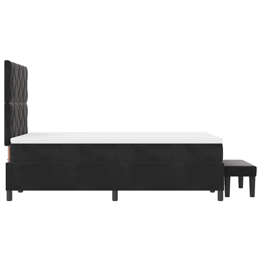 Box spring seng med hovedgærde Sort 200 x 120 cm Fløjl