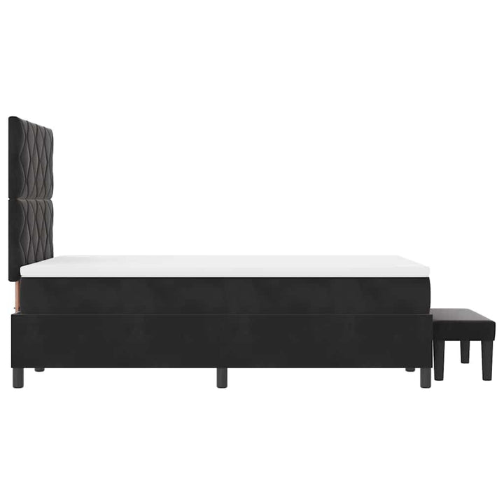 Box spring seng med hovedgærde Sort 200 x 120 cm Fløjl