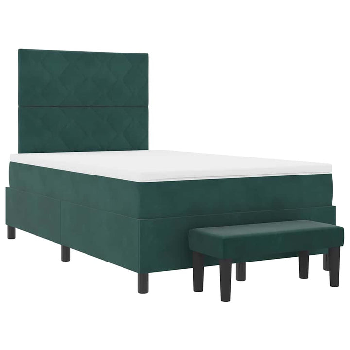 Box spring seng med pude Mørkegrøn 200 x 120 cm Fløjl