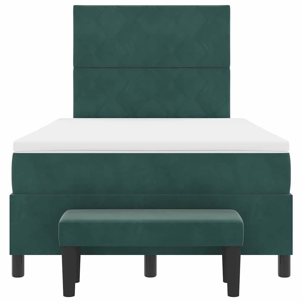 Box spring seng med pude Mørkegrøn 200 x 120 cm Fløjl