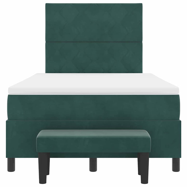 Box spring seng med pude Mørkegrøn 200 x 120 cm Fløjl