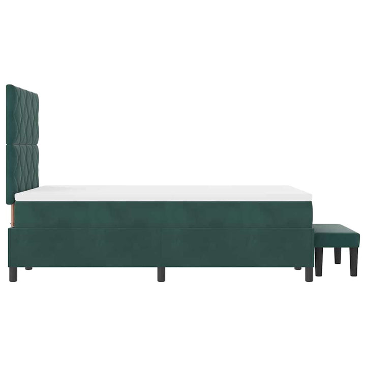Box spring seng med pude Mørkegrøn 200 x 120 cm Fløjl