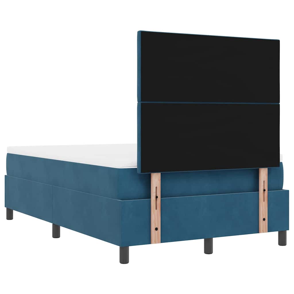 Box spring seng med hovedgærde Mørkeblå 200 x 120 cm Fløjl