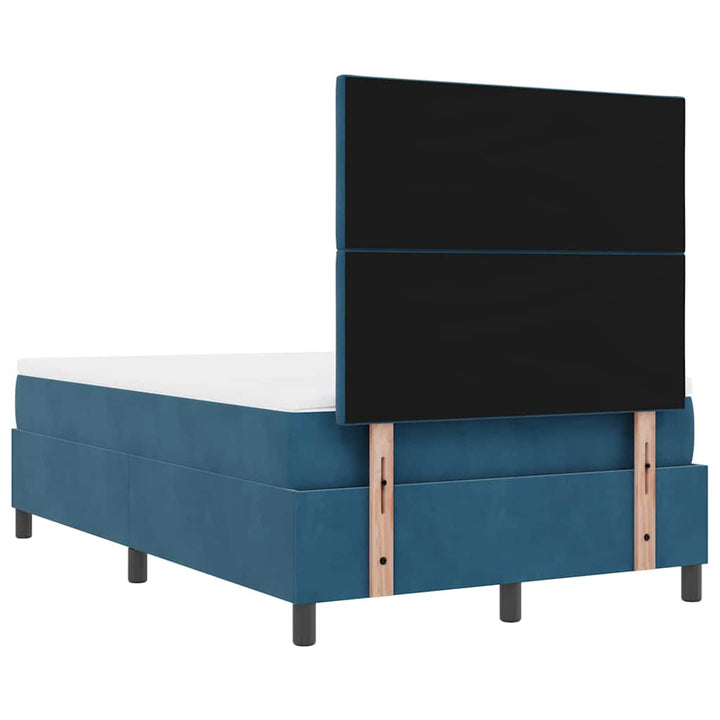 Box spring seng med hovedgærde Mørkeblå 200 x 120 cm Fløjl