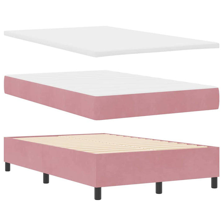 Box spring seng med hovedgærde Lyserød 200 x 120 cm Fløjl
