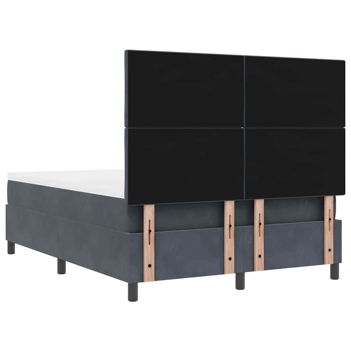 Box spring seng med hovedgærde Mørkegrå 200 x 140 cm Fløjl
