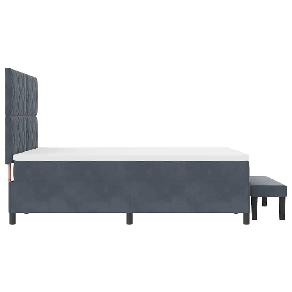 Box spring seng med hovedgærde Mørkegrå 200 x 140 cm Fløjl