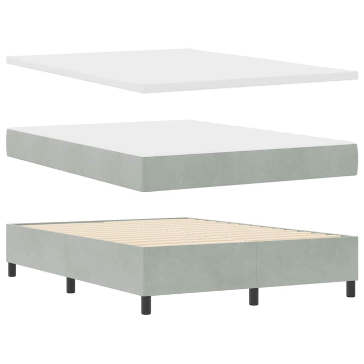 Box spring seng med hovedgærde Lysegrå 200 x 160 cm Fløjl