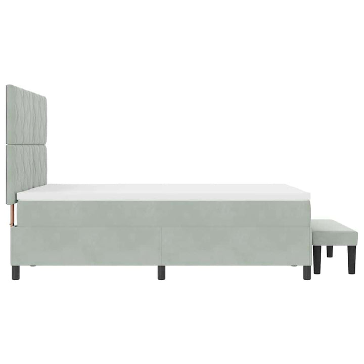 Box spring seng med hovedgærde Lysegrå 200 x 160 cm Fløjl