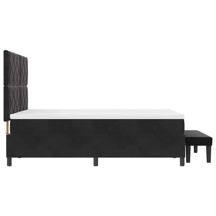 Box spring seng med hovedgærde Sort 200 x 160 cm Fløjl
