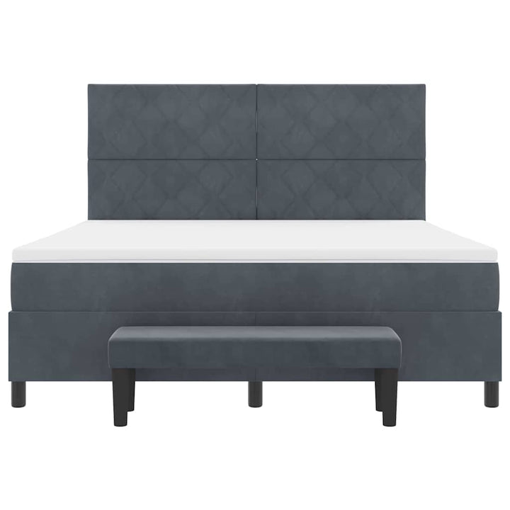 Box spring seng med hovedgærde Mørkegrå 200 x 180 cm Fløjl