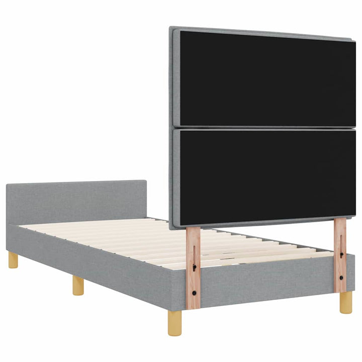 Sengestel med hovedgærde Lysegrå 80 x 200 cm Stof