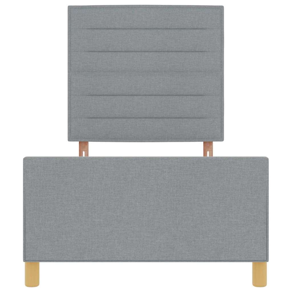 Sengestel med hovedgærde Lysegrå 80 x 200 cm Stof