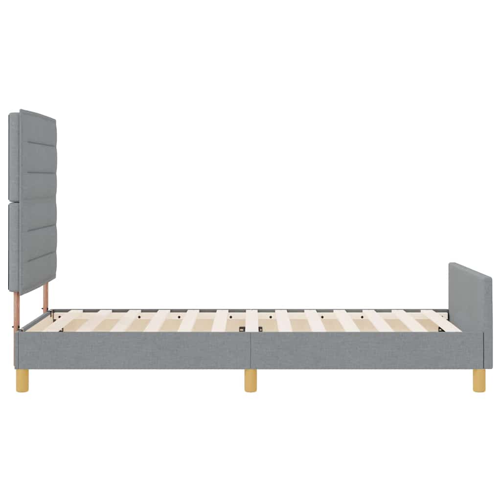 Sengestel med hovedgærde Lysegrå 80 x 200 cm Stof