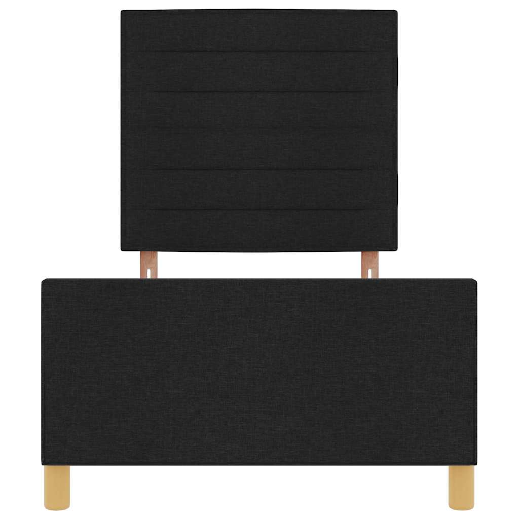 Sengestel med hovedgærde Sort 90 x 200 cm Stof