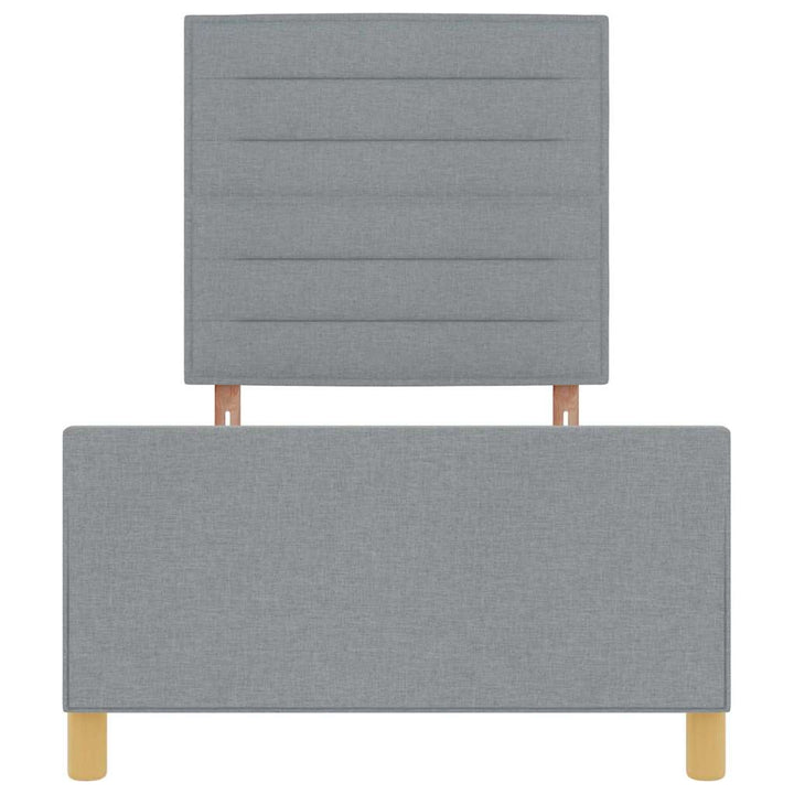 Sengestel med hovedgærde Lysegrå 100 x 200 cm Stof