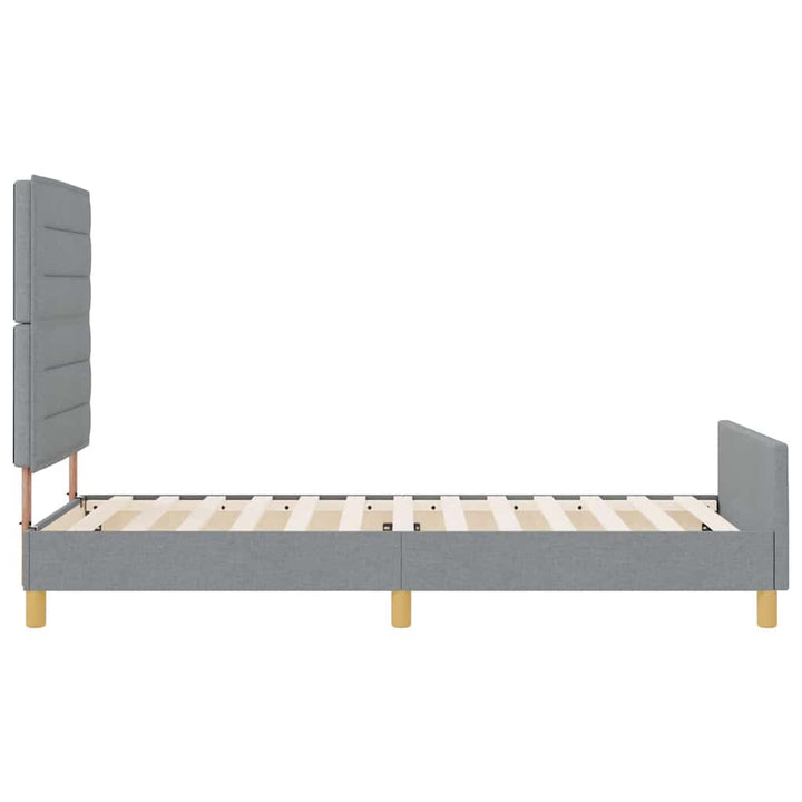 Sengestel med hovedgærde Lysegrå 100 x 200 cm Stof