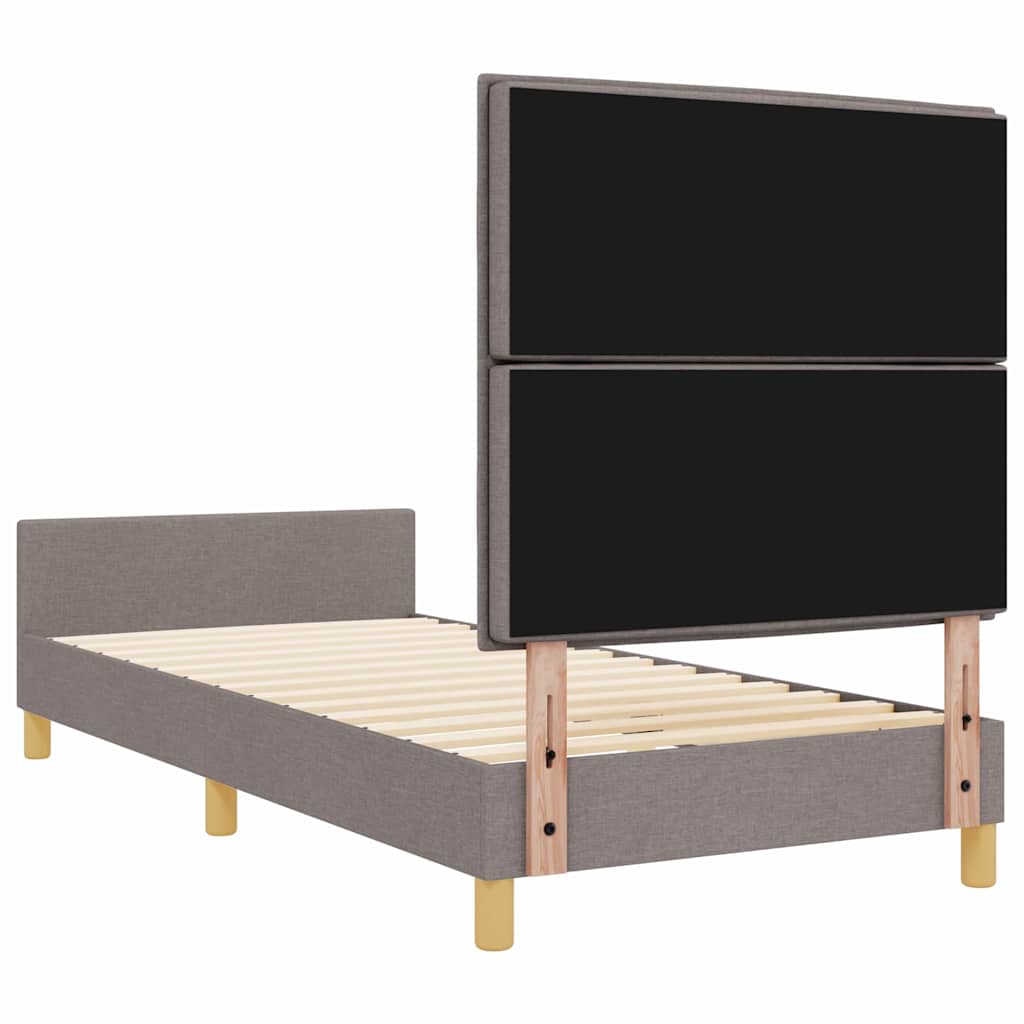 Sengestel med hovedgærde Gråbrun 100 x 200 cm Stof