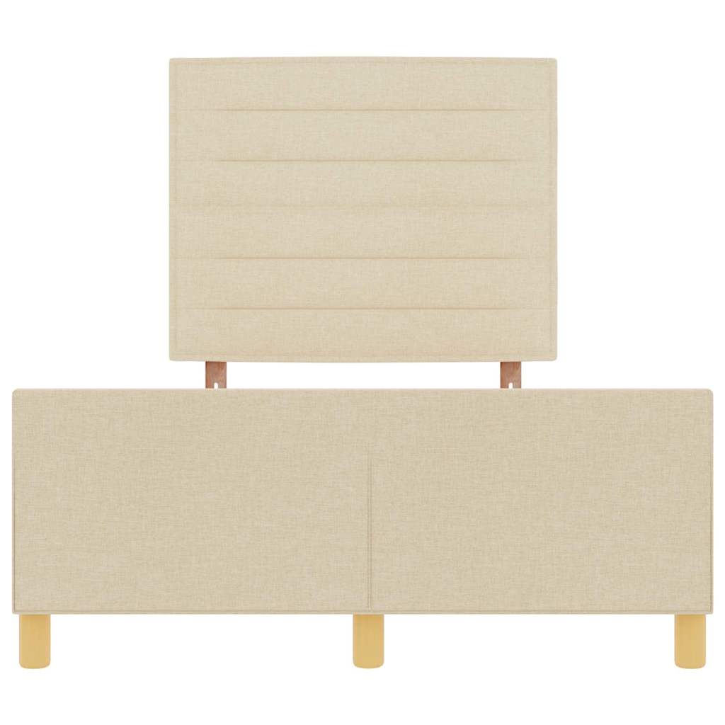 Sengestel med hovedgærde Creme 120 x 190 cm Stof