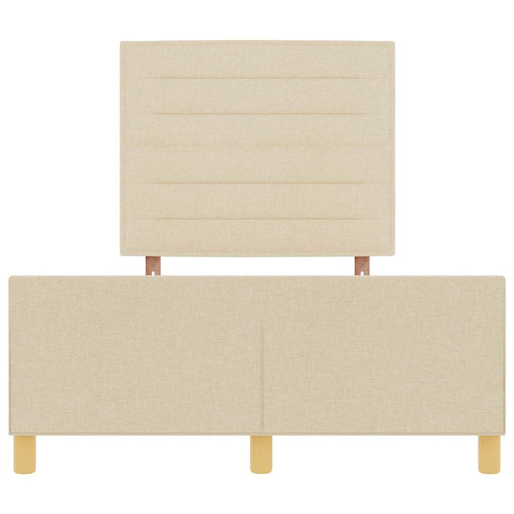Sengestel med hovedgærde Creme 120 x 190 cm Stof