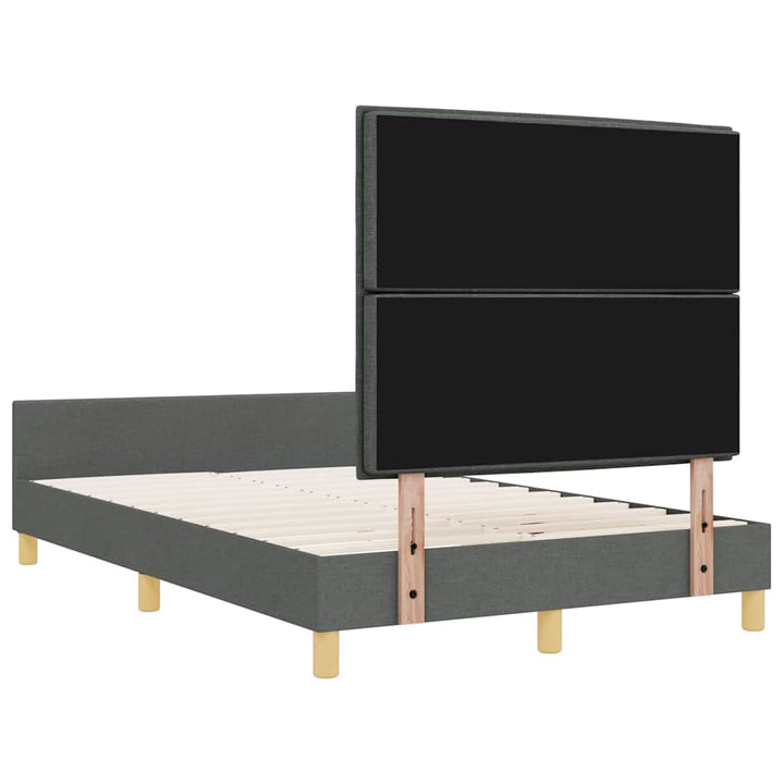 Sengestel med hovedgærde Mørkegrå 120 x 200 cm Stof