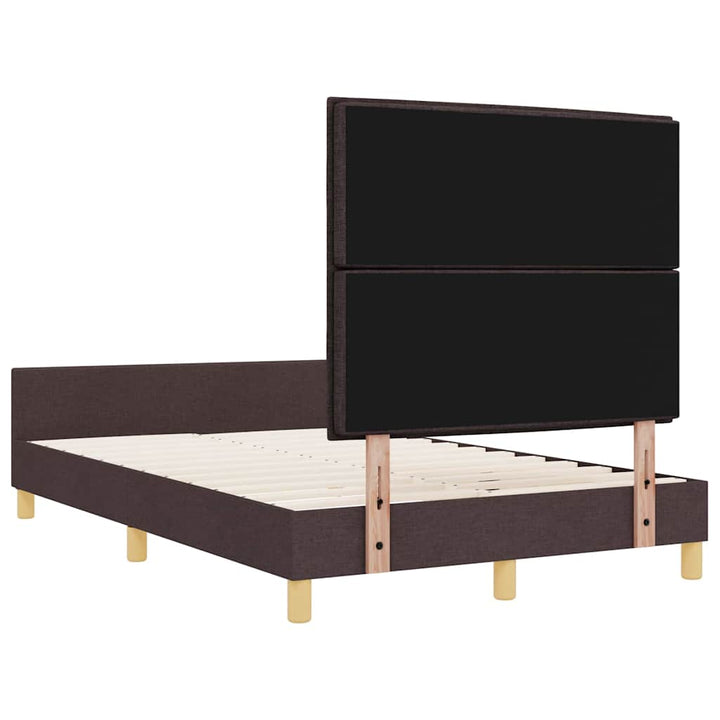 Sengestel med hovedgærde Mørkebrun 120 x 200 cm Stof