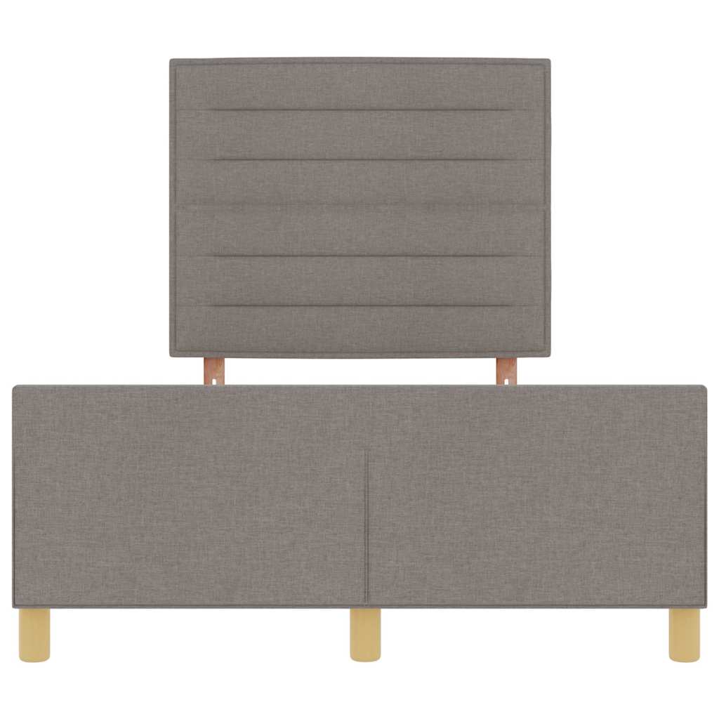 Sengestel med hovedgærde Gråbrun 140 x 190 cm Stof