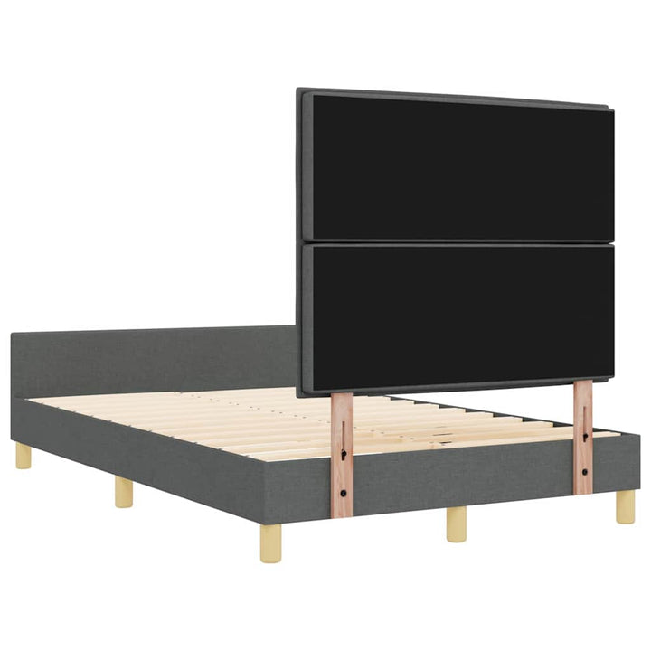 Sengestel med hovedgærde Mørkegrå 140 x 200 cm Stof