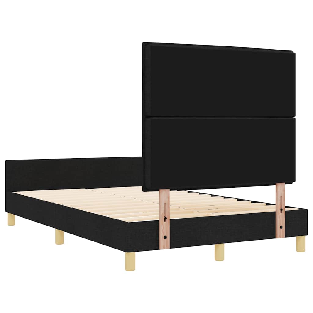 Sengestel med hovedgærde Sort 140 x 200 cm Stof