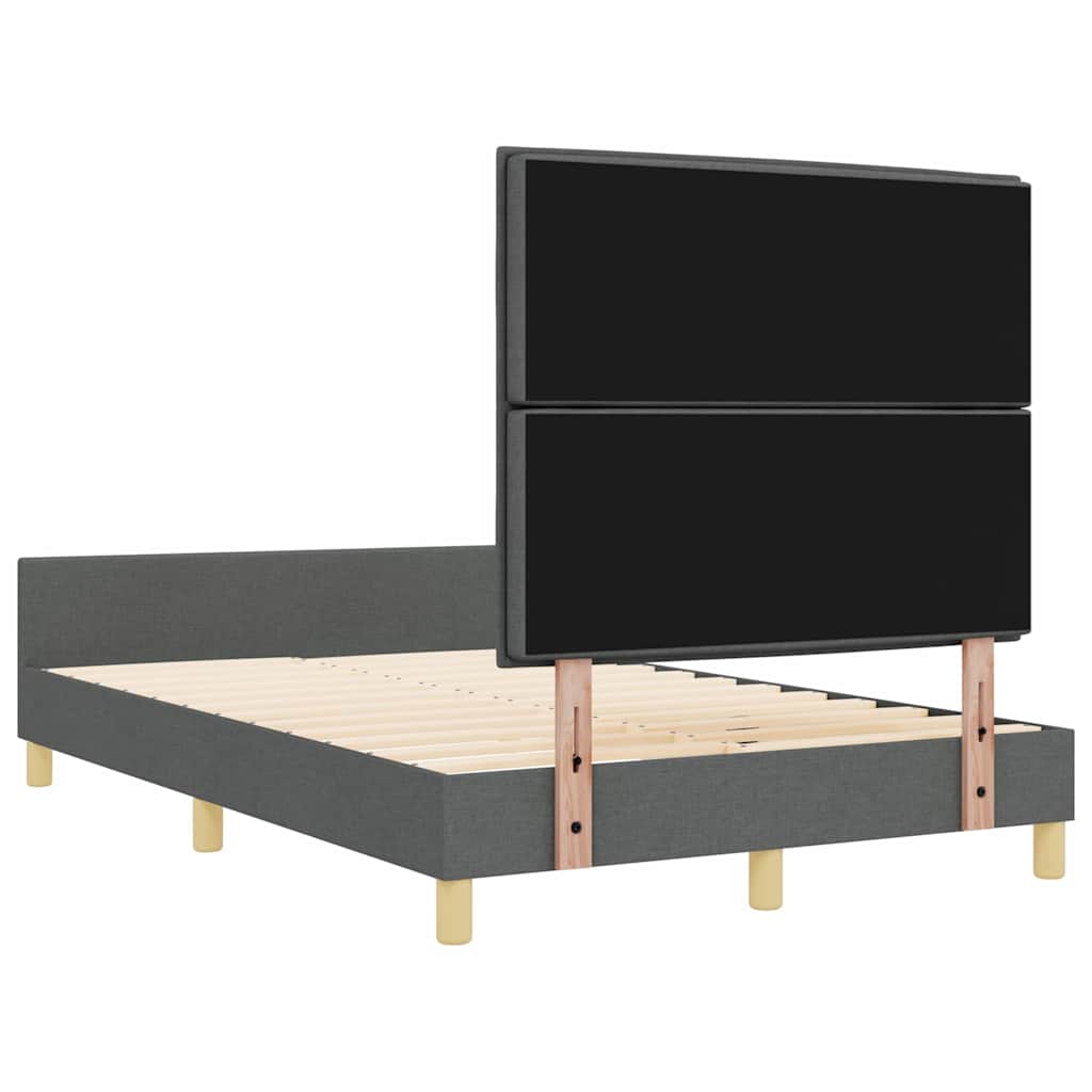 Sengestel med hovedgærde Mørkegrå 160 x 200 cm Stof