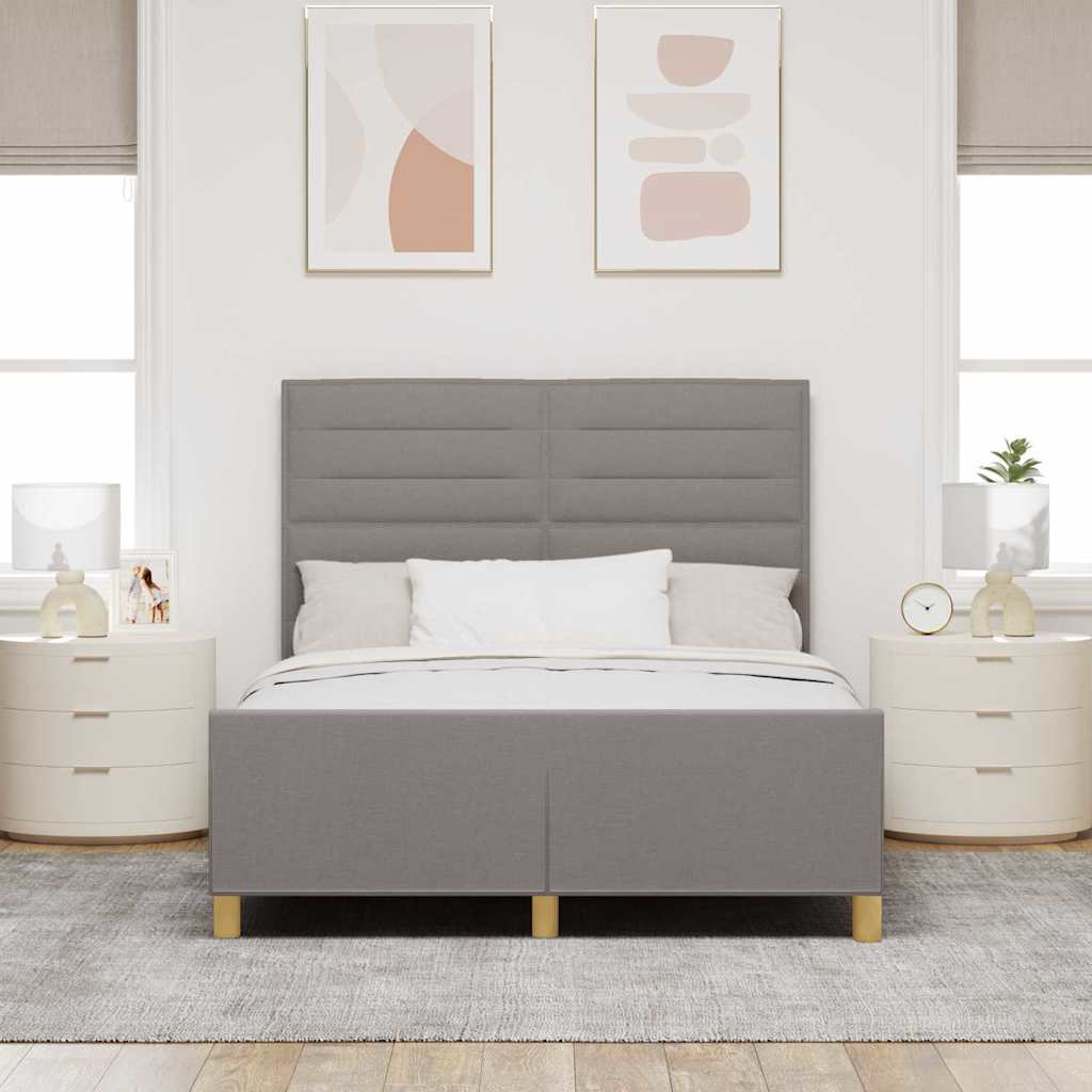 Sengestel med hovedgærde Gråbrun 160 x 200 cm Stof