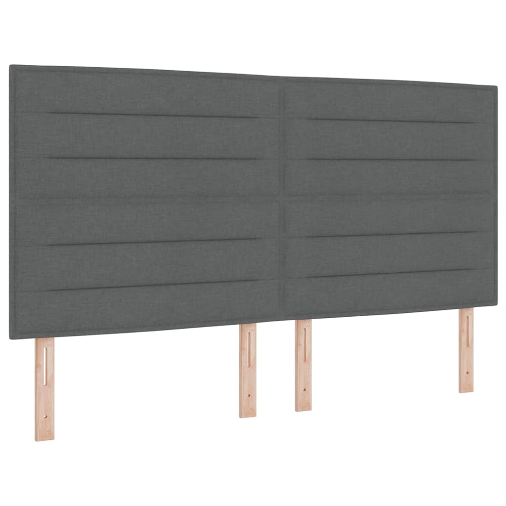 Sengestel med hovedgærde Mørkegrå 180 x 200 cm Stof