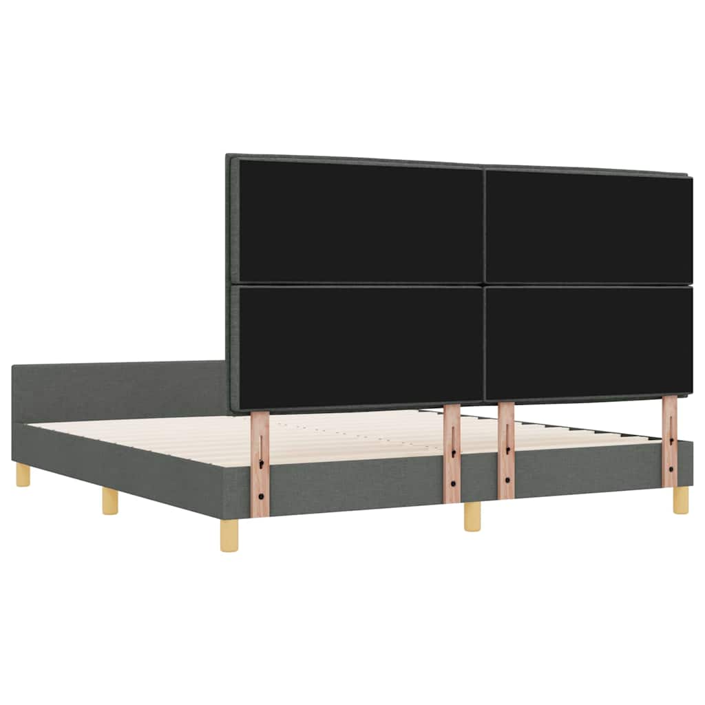 Sengestel med hovedgærde Mørkegrå 180 x 200 cm Stof