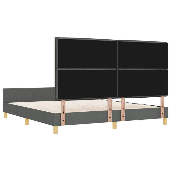 Sengestel med hovedgærde Mørkegrå 180 x 200 cm Stof