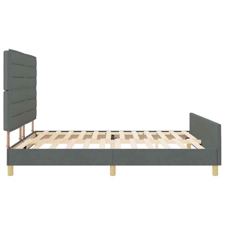 Sengestel med hovedgærde Mørkegrå 180 x 200 cm Stof