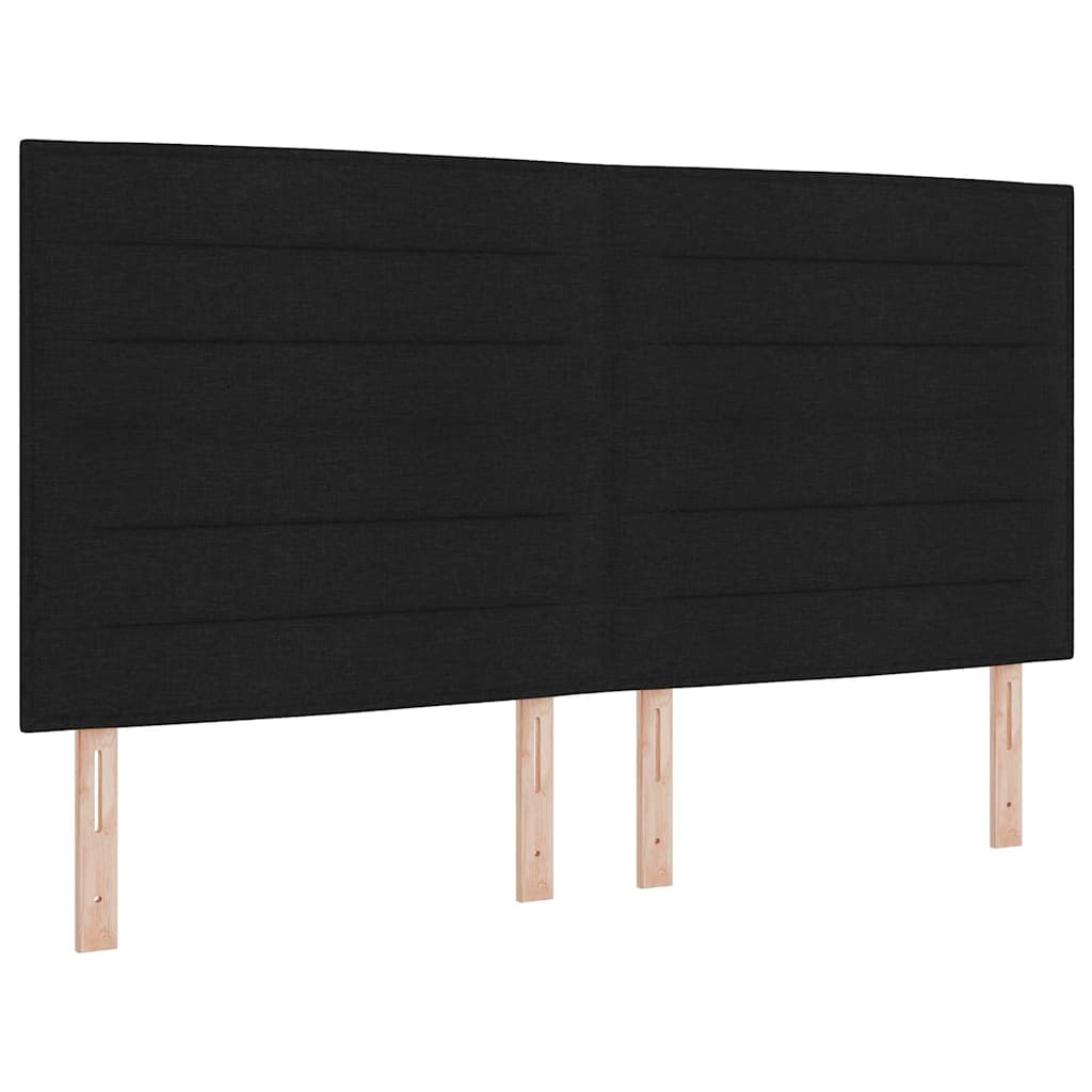 Sengestel med hovedgærde Sort 180 x 200 cm Stof