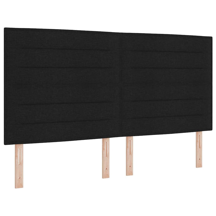 Sengestel med hovedgærde Sort 180 x 200 cm Stof