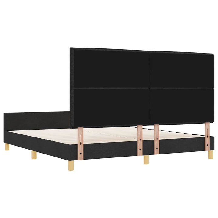 Sengestel med hovedgærde Sort 180 x 200 cm Stof
