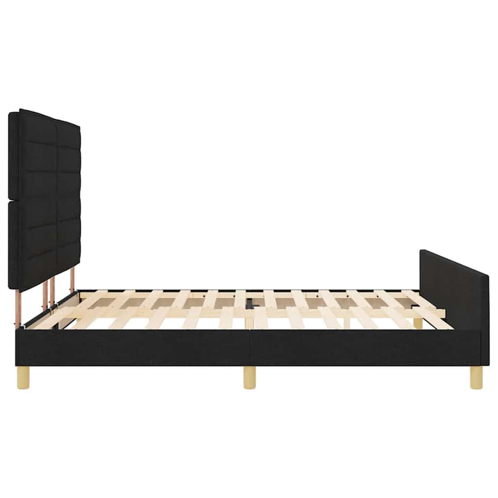 Sengestel med hovedgærde Sort 180 x 200 cm Stof