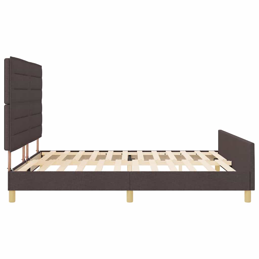 Sengestel med hovedgærde Mørkebrun 180 x 200 cm Stof