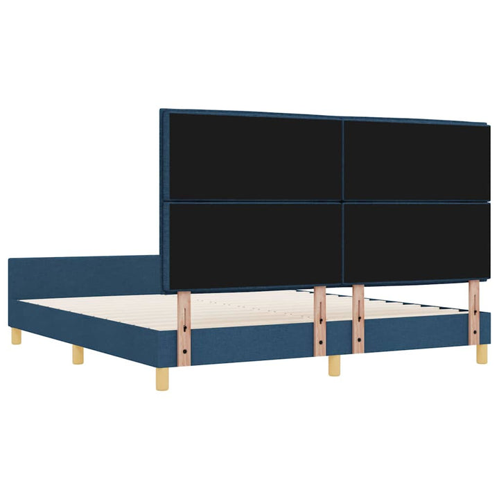 Sengestel med hovedgærde Blå 180 x 200 cm Stof