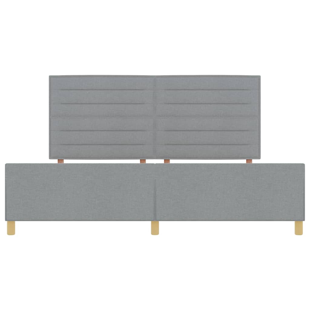 Sengestel med hovedgærde Lysegrå 200 x 200 cm Stof