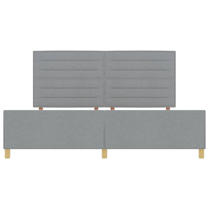 Sengestel med hovedgærde Lysegrå 200 x 200 cm Stof