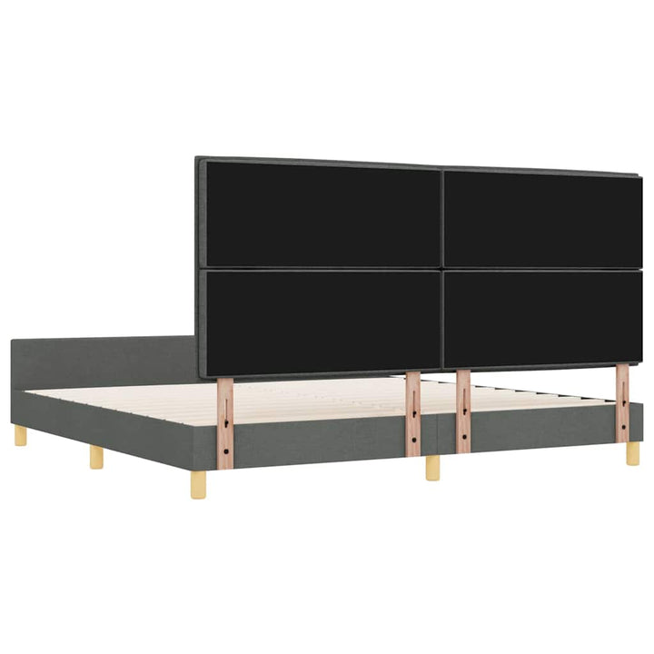 Sengestel med hovedgærde Mørkegrå 200 x 200 cm Stof