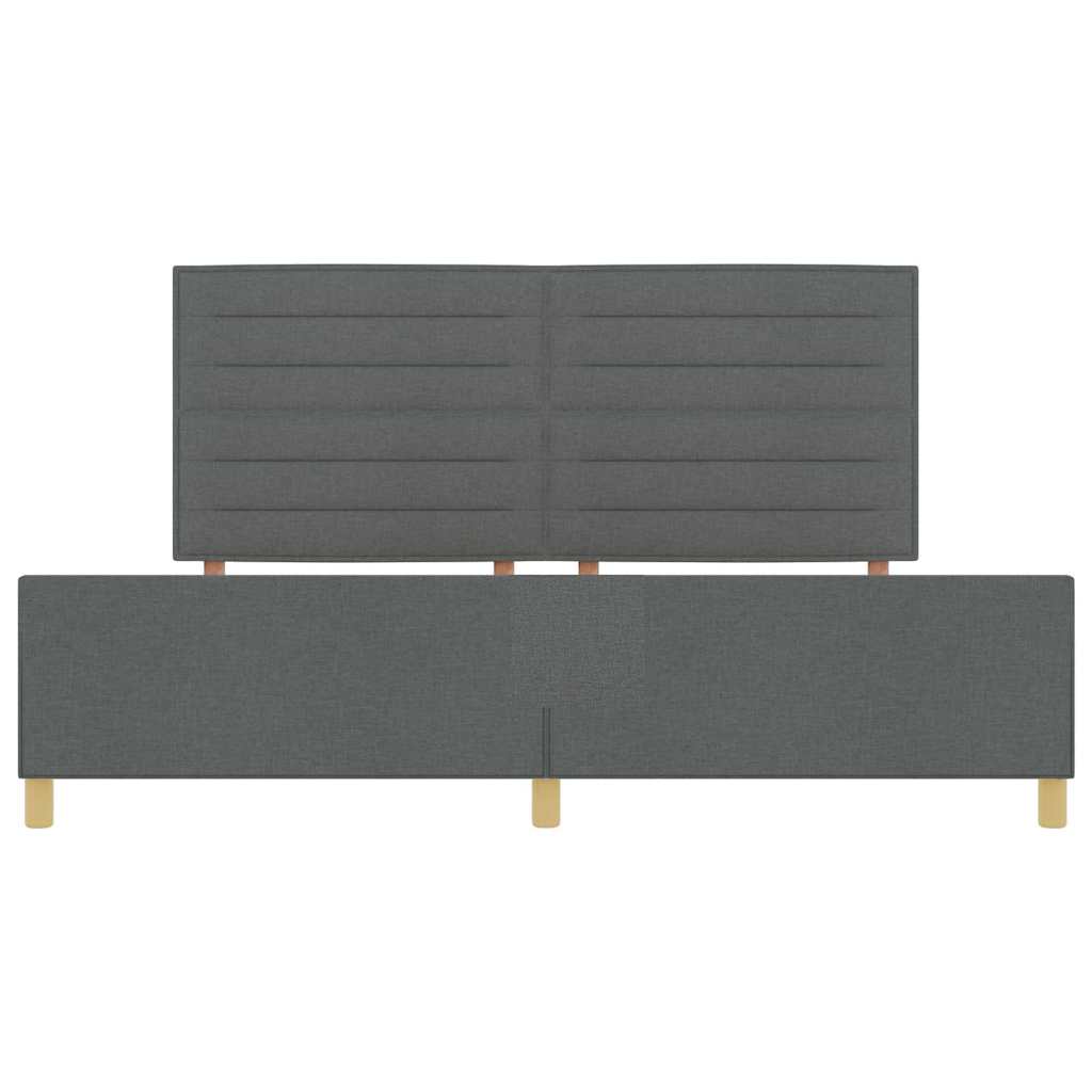 Sengestel med hovedgærde Mørkegrå 200 x 200 cm Stof