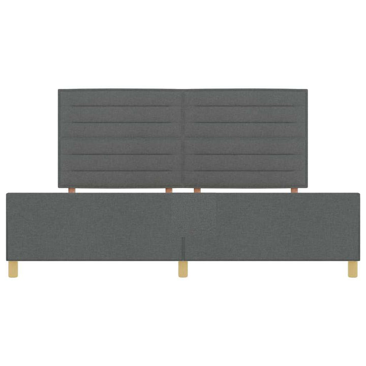 Sengestel med hovedgærde Mørkegrå 200 x 200 cm Stof