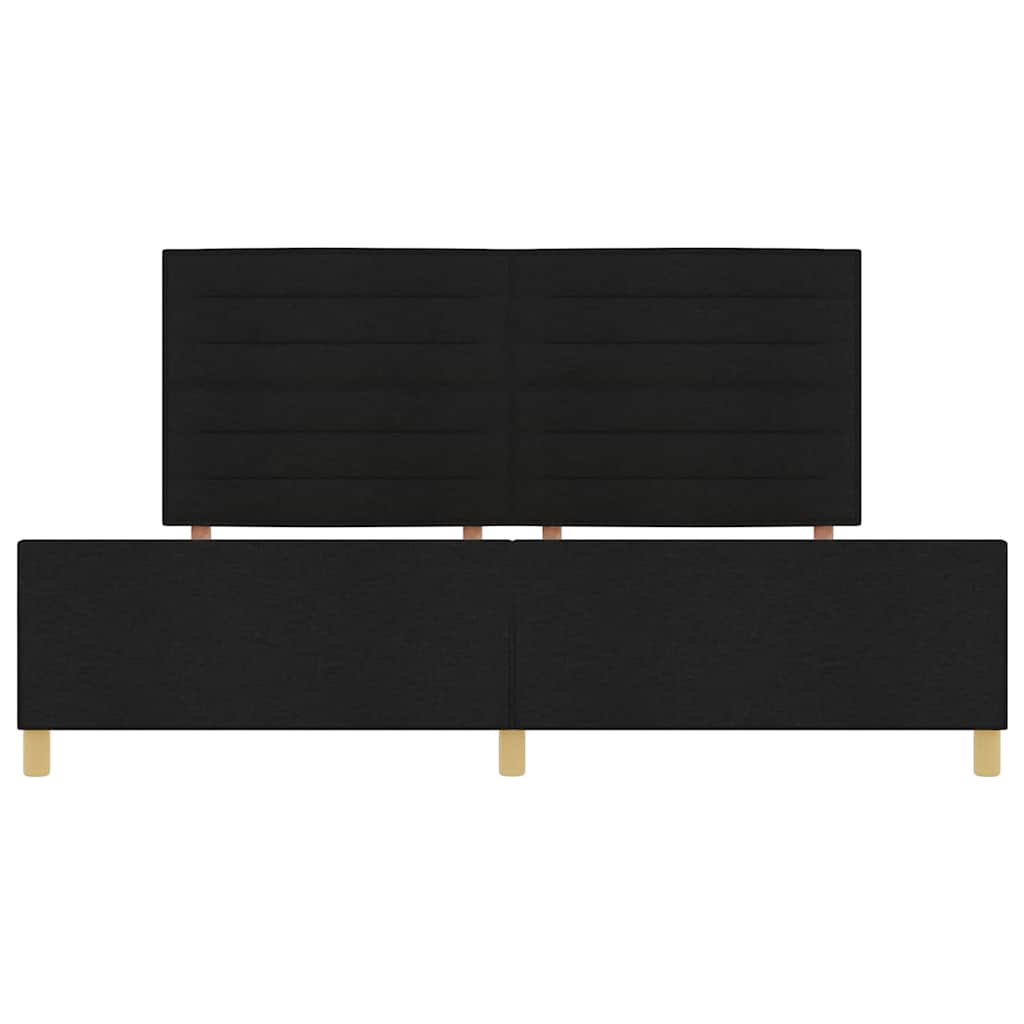 Sengestel med hovedgærde Sort 200 x 200 cm Stof